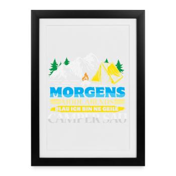 Camper Camping Caravan Saying - Framed poster (27 × 37 cm) - black - Front