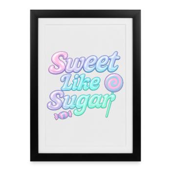 Doux comme du sucre / Y2K Design - Affiche encadrée (27 × 37 cm) - noir - Devant