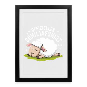 Drôle de mouton avec conception de chemise d’école - Affiche encadrée (27 × 37 cm) - noir - Devant