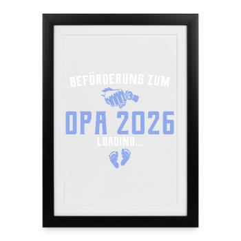 Promotion à Papi 2026 chargement - Affiche encadrée (27 × 37 cm) - noir - Devant