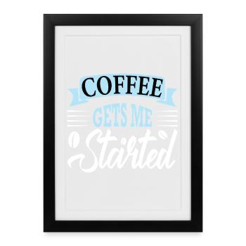 Le café me lance - Affiche encadrée (27 × 37 cm) - noir - Devant