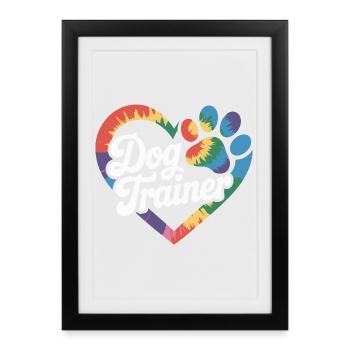 Dresseur de chiens Dressage de chiens - Affiche encadrée (27 × 37 cm) - noir - Devant
