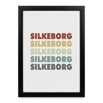 Silkeborg - Danemark - Danemark - Scandinavie - Affiche encadrée (27 × 37 cm) - noir - Devant