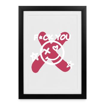 Va te faire foutre! - Affiche encadrée (27 × 37 cm) - noir - Devant