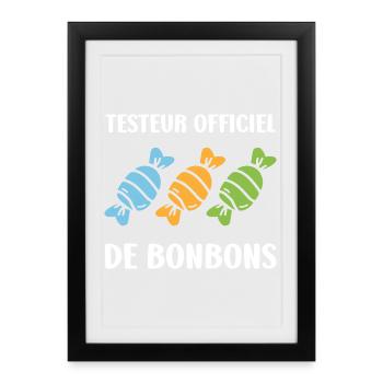 Official Candy Tester - Framed poster (27 × 37 cm) - black - Front