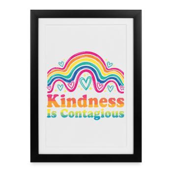 Kindness Emotional Learning Teacher SEL - Affiche encadrée (27 × 37 cm) - noir - Devant