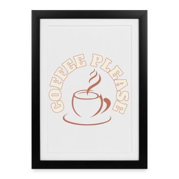 Coffee Please Round Logo - Framed poster (27 × 37 cm) - black - Front