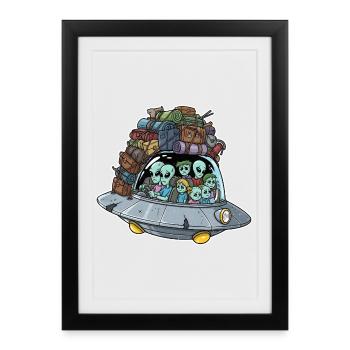 Extraterrestrial holiday trip in a UFO - Framed poster (27 × 37 cm) - black - Front