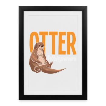 Otter Whisperer Sea Otter Cartoon - Framed poster (27 × 37 cm) - black - Front