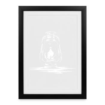 Oil lamp - Framed poster (27 × 37 cm) - black - Front