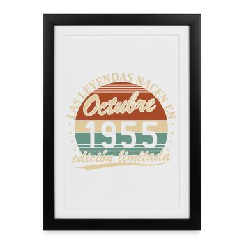 October 1955 Vintage Retro Birthday Gift - Framed poster (27 × 37 cm) - black - Front