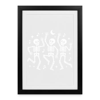 Moonlit Skeleton Dance - Framed poster (27 × 37 cm) - black - Front