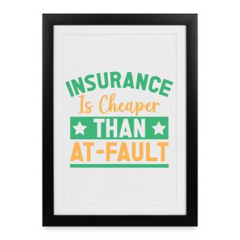 Agent d’assurance moins cher que responsable - Affiche encadrée (27 × 37 cm) - noir - Devant