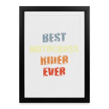Best motocross rider of all time - Framed poster (27 × 37 cm) - black - Front