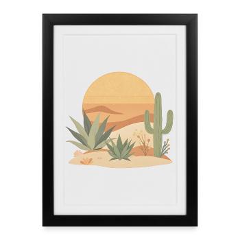Boho Nature Cacti - Framed poster (27 × 37 cm) - black - Front