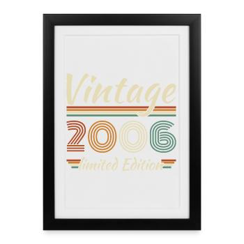 2006 Vintage Rétro Cadeau d’anniversaire - Affiche encadrée (27 × 37 cm) - noir - Devant