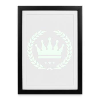 Conception de l’emblème du feuillage de la couronne - Affiche encadrée (27 × 37 cm) - noir - Devant