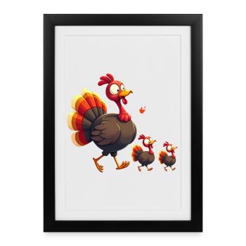 Bébé dinde de Thanksgiving - Affiche encadrée (27 × 37 cm) - noir - Devant