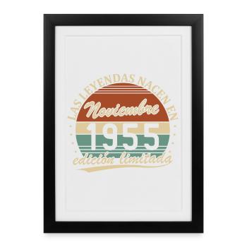 November 1955 Vintage Retro Birthday - Framed poster (27 × 37 cm) - black - Front