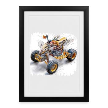 Conception de plan CAO Quad Bike - Affiche encadrée (27 × 37 cm) - noir - Devant
