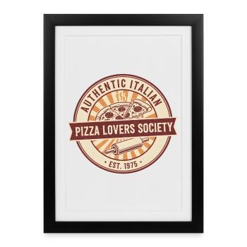 Pizza Lover Italian Authentic - Framed poster (27 × 37 cm) - black - Front