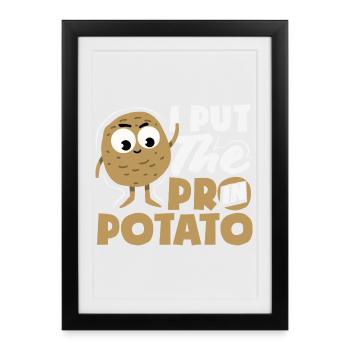 Taters Over Haters Potato - Affiche encadrée (27 × 37 cm) - noir - Devant