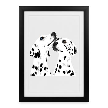 Two Dalmatians - Framed poster (27 × 37 cm) - black - Front