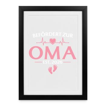 Promoted to Grandma 2026 - Baby Shower - Framed poster (27 × 37 cm) - black - Front