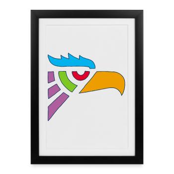 Tribal Eagle Head - Framed poster (27 × 37 cm) - black - Front