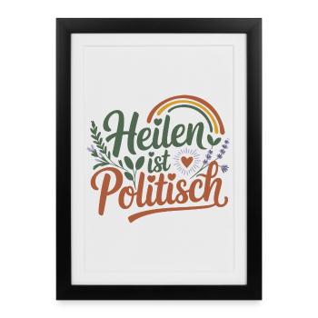 La guérison est un soin de soi politiquement féministe - Affiche encadrée (27 × 37 cm) - noir - Devant