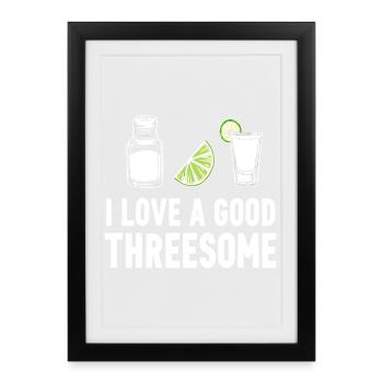 I love good threesome - Framed poster (27 × 37 cm) - black - Front