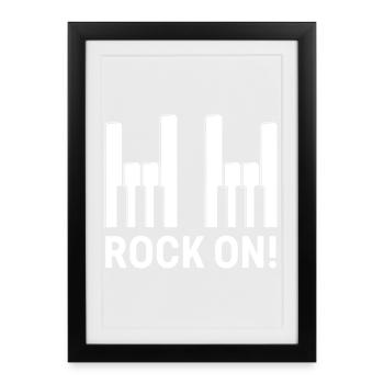 Rock On Piano Keys - Framed poster (27 × 37 cm) - black - Front