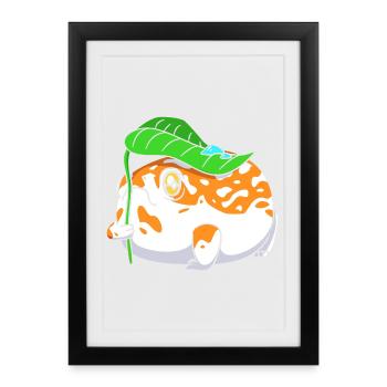 Frosch Desert Rain Frog - Gerahmtes Poster (27 × 37 cm) - Schwarz - Vorne