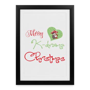 K-Drama Christmas Romance de Noël - Affiche encadrée (27 × 37 cm) - noir - Devant