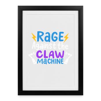 Funny Rage Against The Claw Machine Arcade Art - Framed poster (27 × 37 cm) - black - Front