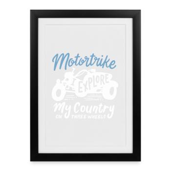 Découvrez le design de la 3 roues de My Country Motortrike - Affiche encadrée (27 × 37 cm) - noir - Devant