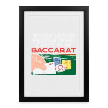 Baccarat Player Casino Gambling Design - Framed poster (27 × 37 cm) - black - Front