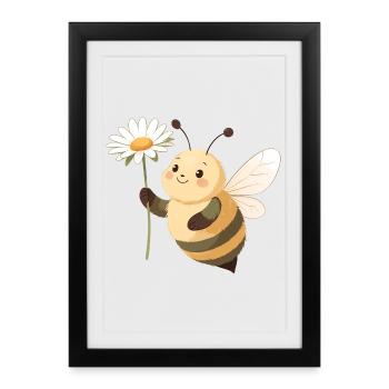 Fleur Abeille Fleur Joyeuse - Affiche encadrée (27 × 37 cm) - noir - Devant