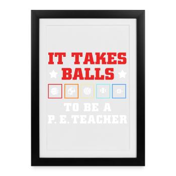 Professeur de sport Éducation physique Professeur de sport - Affiche encadrée (27 × 37 cm) - noir - Devant