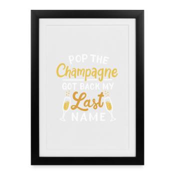 Pop Le cocktail a récupéré mon nom de famille Design - Affiche encadrée (27 × 37 cm) - noir - Devant