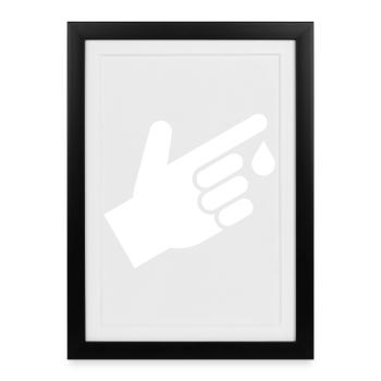 Prise de sang, gouttes de sang - Affiche encadrée (27 × 37 cm) - noir - Devant