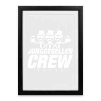 Junggesellen Crew - Gerahmtes Poster (27 × 37 cm) - Schwarz - Vorne