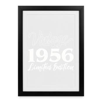 Vintage 1956 Limited Edition Anniversaire Cadeau - Affiche encadrée (27 × 37 cm) - noir - Devant