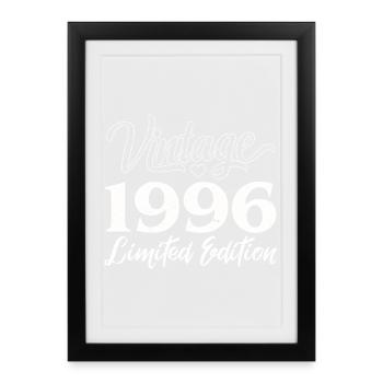 Vintage 1996 Limited Edition Jubiläumsgeschenk - Gerahmtes Poster (27 × 37 cm) - Schwarz - Vorne