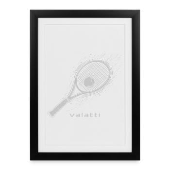 Valatti Tennis Grey : Frappez avec style ! - Affiche encadrée (27 × 37 cm) - noir - Devant