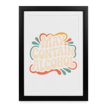 May Contain Alcohol Alkohol Mallorca Saufen JGA - Framed poster (27 × 37 cm) - black - Front