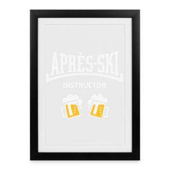Après-Ski Instructor (Beer, Après-Ski Concave, NEG2C) - Framed poster (27 × 37 cm) - black - Front