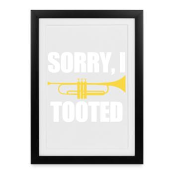 Trompette Désolé d’avoir sonné - Affiche encadrée (27 × 37 cm) - noir - Devant