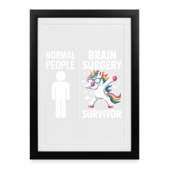Unicorn Survivor Brain Surgery - Framed poster (27 × 37 cm) - black - Front