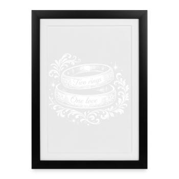 Deux bagues, un amour - Affiche encadrée (27 × 37 cm) - noir - Devant